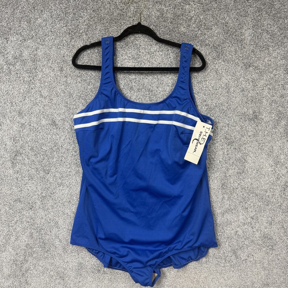 Vtg 80s THE Swimwear One Piece Swimsuit 30W Tummy Slimmer Swimwear Beachcore USA